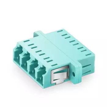 Адаптер оптический проходной LC (UPC), квадро, многомодовый, OM3, бирюзовый Eurolan (36A-30-4L-02AQ)