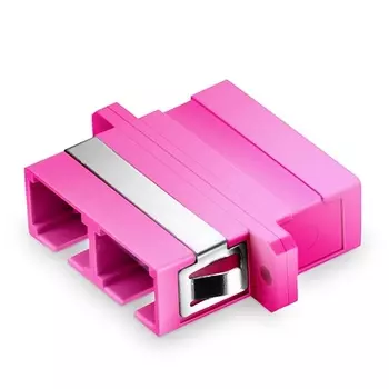 Адаптер оптический проходной SC (UPC), дуплекс, многомодовый, OM4, пурпурный Eurolan (36A-40-2S-02MG)