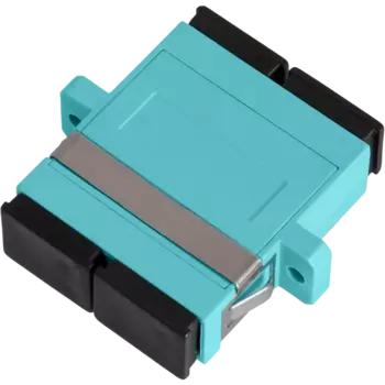 Адаптер оптический SC (UPC), дуплекс, многомодовый, OM3, бирюзовый, 2 шт. NIKOMAX (NMF-OA2M3-FN-SCU-SCU-AQ-2)