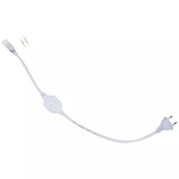 Адаптер питания Ecola, для ленты 220V 12x7 IP68 с кабелем, муфтой, разъемом и вилкой, белый (H1207KESB)