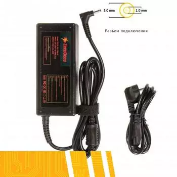 Адаптер питания ноутбука сетевой ZeepDeep для Acer, 65Вт, 19V, 3.42A, черный (ZD130_PA-1700-02)