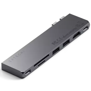 Адаптер Satechi Pro Hub Slim для Apple, 3840x2160 (4K), 2xUSB Type-C, темно-серый (ST-HUCPHSM)
