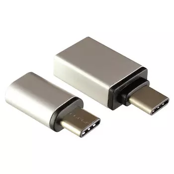 Адаптер USB3.1 Type-C-MicroUSB, Ginzzu, серебристый (GC-885S)