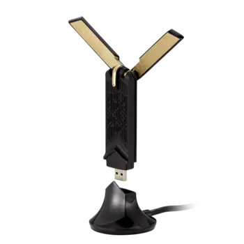 Адаптер Wi-Fi ASUS USB-AX56, 802.11a/b/g/n/ac/ax, 2.4 / 5 ГГц, до 1.2 Гбит/с, 23 дБм, USB, внешних антенн: 2x2 дБи (90IG06H0-MO0R00)