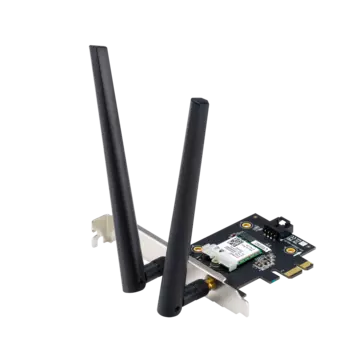 Адаптер Wi-Fi+Bluetooth ASUS PCE-AXE5400, 802.11a/b/g/n/ac/ax, 2.4/5/6 ГГц, до 2.98 Гбит/с, PCI-E, внешних антенн: 2