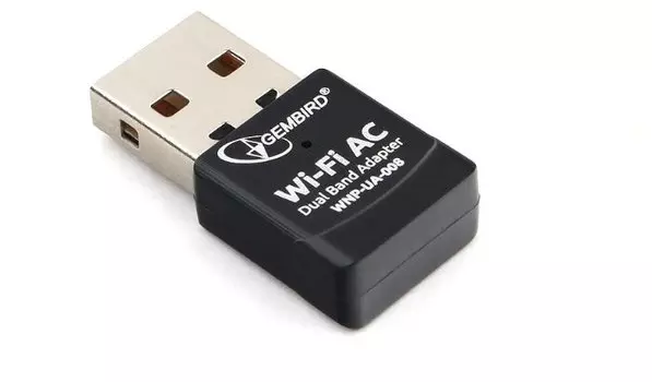 Адаптер Wi-Fi GEMBIRD WNP-UA-008, 802.11a/b/g/n/ac, 2.4 / 5 ГГц, до 433 Мбит/с, 20 дБм, USB