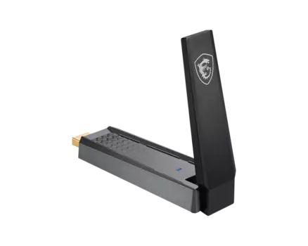 Адаптер Wi-Fi MSI AX1800, 802.11a/b/g/n/ac/ax, 2.4 / 5 ГГц, до 1.78 Гбит/с, USB, внешних антенн: 1 (AX1800)