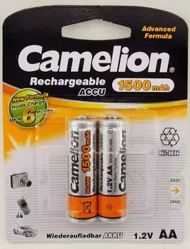 Аккумулятор Camelion, AA, 1.2V 1500mAh, 2шт. (3510)