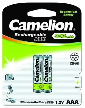 Аккумулятор Camelion NC-AAA300BP2, AAA, 1.2V 300mAh, 2шт