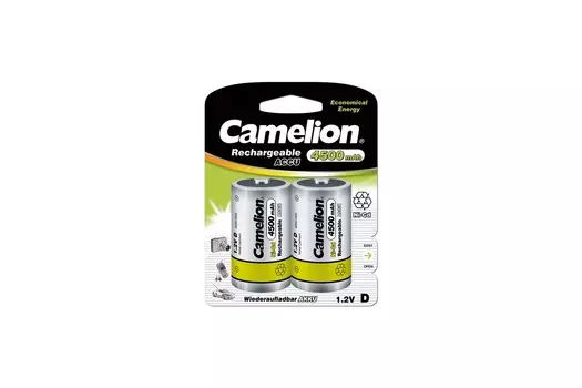 Аккумулятор Camelion NC-D4500BP2, HR20, 1.2V 4500mAh, 2шт