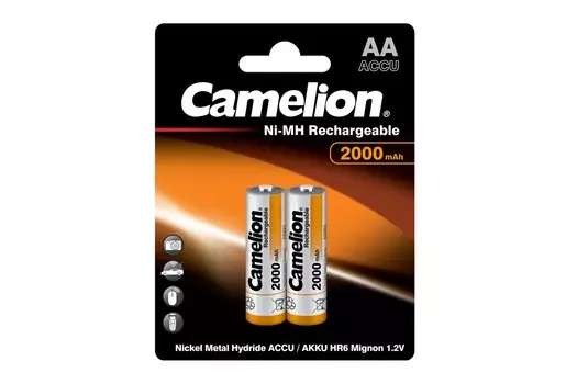 Аккумулятор Camelion NH-AA2000BP2, AA, 1.2V 2000mAh, 2шт