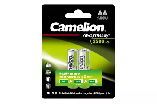 Аккумулятор Camelion NH-AA2500ARBP2, AA, 1.2 В 2.5 А·ч, 2шт