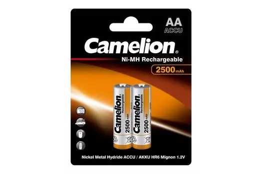 Аккумулятор Camelion NH-AA2500BP2, AA, 1.2V 2.5 А·ч, 2 шт