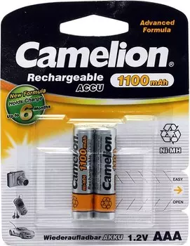 Аккумулятор Camelion Always Ready NH-AAA1100BP2, AAA, 1.2V 1.1 А·ч, 2 шт. (15037)