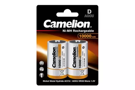 Аккумулятор Camelion NH-D10000BP2, HR20, 1.2V 10 А·ч, 2 шт
