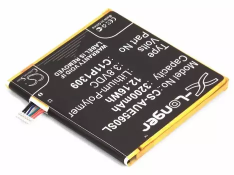 Аккумулятор CameronSino CS-AUE560SL для Asus FonePad Note 6 (ME560CG) C11P1309, Li-Pol, 3200, 3.8V (P104.00780)