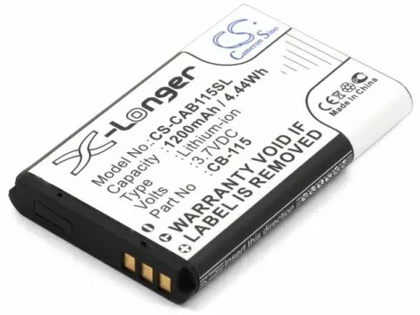 Аккумулятор CameronSino CS-CAB115SL для CAT B100 (CB-115), Li-Ion, 1200, 3.7V (P104.00856)
