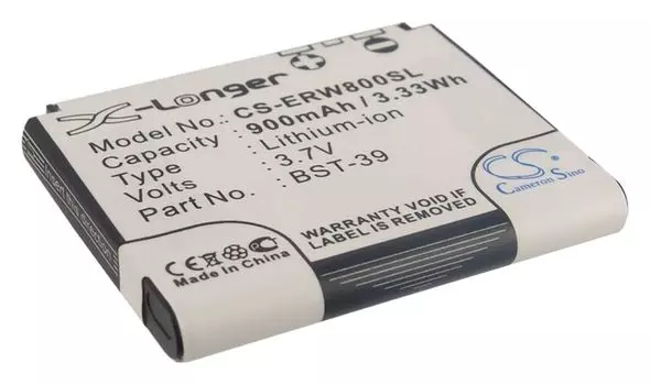 Аккумулятор CameronSino CS-ERW800SL/ для Sony Ericsson K220/W380i/W508/W600/W910i/Z555i, Li-Ion, 900mAh, 3,7V, (P104.01742)