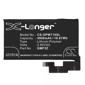 Аккумулятор CameronSino CS-GPW710SL/GMF5Z для Google Pixel 7 Pro, 3.85V, 4.9 А·ч (CS-GPW710SL)