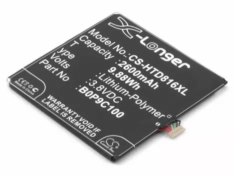 Аккумулятор CameronSino CS-HTD816XL для HTC Desire 816 (35H00220-01M, B0P9C100), Li-Pol, 2600, 3.8V (P104.00988)