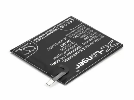 Аккумулятор CameronSino CS-LVK600SL/BL267 для Lenovo K6 K33a48, Li-Pol, 3000, 3.85V (P104.01091)