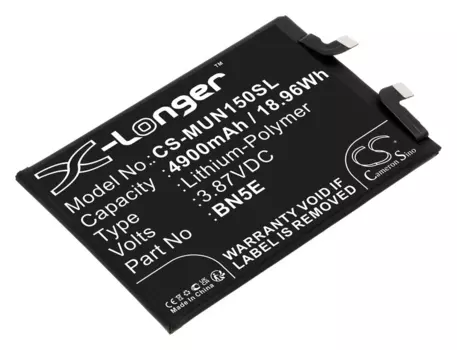 Аккумулятор CameronSino CS-MUN150SL/BN5E для Xiaomi Redmi Note 11E Pro, 3.87V, 4.9 А·ч (CS-MUN150SL)