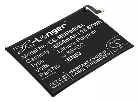 Аккумулятор CameronSino CS-MUP900SL/BN53 для Xiaomi Redmi Note 9 Pro, Note 9 Pro Max, 3.85V, 4.85 А·ч (CS-MUP900SL)
