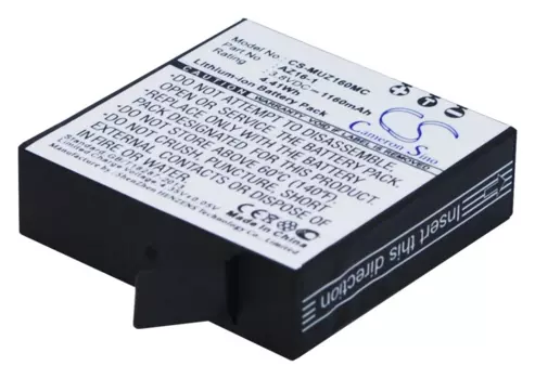 Аккумулятор CameronSino CS-MUZ160MC/AZ16-1, 1.16 А·ч, 3.8 В для Xiaomi Yi 4K, Yi 4K plus