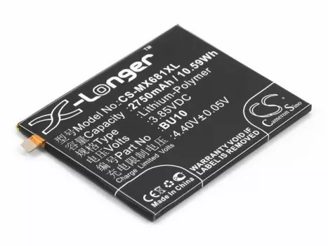 Аккумулятор CameronSino CS-MX681XL/BU10 для Meizu U10, Li-Pol, 2750, 3.85V (P104.01177)