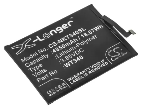 Аккумулятор CameronSino CS-NKT340SL/WT340 для Nokia CN110, G10, G20, TA-1338, 3.85 В, 4850mAh
