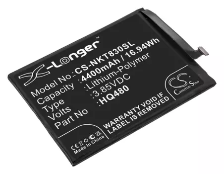 Аккумулятор CameronSino CS-NKT830SL/HQ480 для Nokia 8.3 5G (TA-1243, TA-1251), Nokia 8 V 5G, 3.85 В, 4400mAh