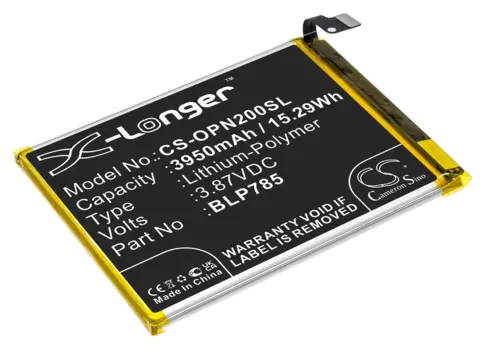 Аккумулятор CameronSino CS-OPN200SL/BLP785 для OnePlus Nord, AC2003, 3.87 В, 3950mAh