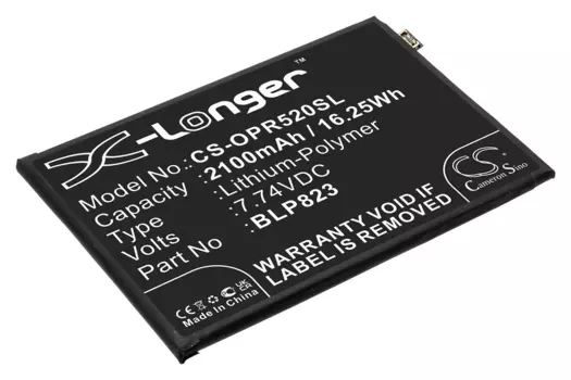 Аккумулятор CameronSino CS-OPR520SL/BLP823 для OPPO Reno5 Pro, Reno5 Pro 5G, CPH2201, PDST00, PDSM00, 7.74 В, 2100mAh