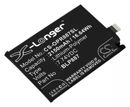 Аккумулятор CameronSino CS-OPR887SL/BLP887 для Realme GT2 Pro,GT Neo 2, 7.74V, 2.15 А·ч (CS-OPR887SL)