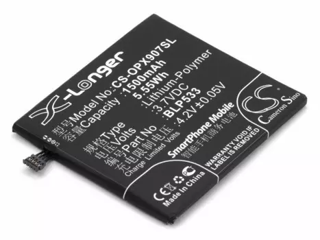 Аккумулятор CameronSino CS-OPX907SL для OPPO Finder X907, 1500 (P104.01259)