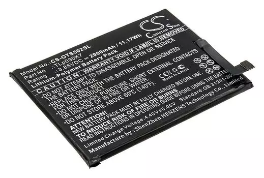 Аккумулятор CameronSino CS-OTS502SL/ для Alcatel 1S/OT-5024D, Li-Pol, 2900mAh, 3,85V, (P104.01621)