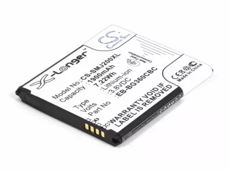 Аккумулятор CameronSino CS-SMJ200XL для Samsung Galaxy J2, 1900, NFC (BMP-262(N))