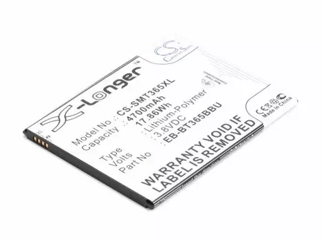 Аккумулятор CameronSino CS-SMT365XL, 7.4V, 4700mAh, Li-pol для Samsung SM-T390, SM-T395 (EB-BT365BBE) (P106.00037)