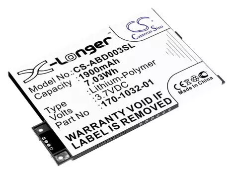 Аккумулятор CameronSino для Amazon Kindle 3, черный (CS-ABD003SL)