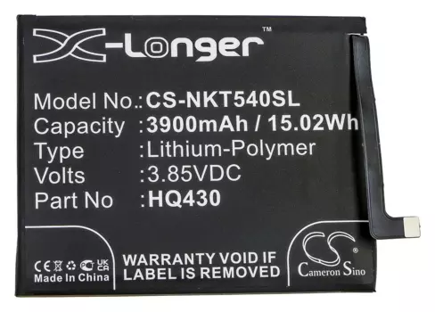Аккумулятор CameronSino для Nokia 5.4, 5.4 2021, 3.85V, 3900mAh (CS-NKT540SL)
