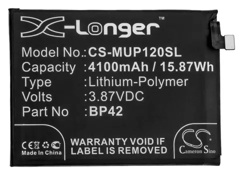 Аккумулятор CameronSino для Xiaomi Mi 11 Lite, Mi 11 Lite 4G,Mi 11 Lite 5G, Mi 11 Youth 5G, 3.87V, 4100mAh (CS-MUP120SL)