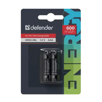 Аккумулятор Defender HR03-2BL, HR03, 1.2V 600 мА·ч, 2 шт. (56501)