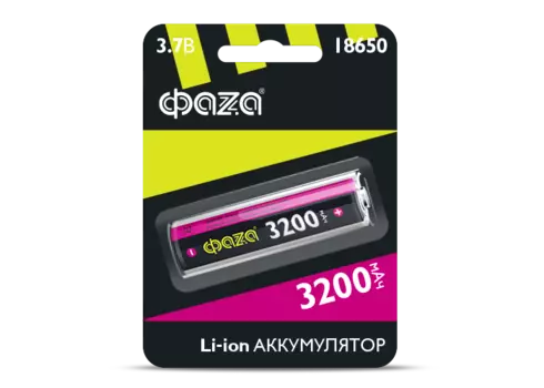 Аккумулятор ФАZА BL-1 Li18650-3200-B1, 18650, 3.7V 3.2 А·ч, 1 шт. (1603188)