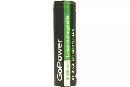 Аккумулятор GoPower, 18650 (168A), 3.6V 3.4 А·ч, 1 шт. (00-00015349)