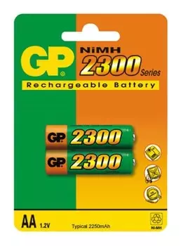 Аккумулятор GP Rechargeable 230AAHC-CR2, AA, 1.2V 2.3 А·ч, 2 шт