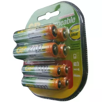 Аккумулятор GP Rechargeable, AAA, 1.2V 2.7 А·ч