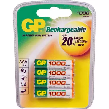 Аккумулятор GP Rechargeable 100AAAHC-2CRC4, AAA, 1.2V 1 А·ч, 4 шт