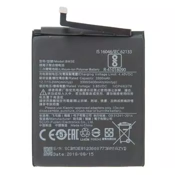 Аккумулятор Mi8/BM3E для Xiaomi Mi8 , 3.85V, 3400mAh