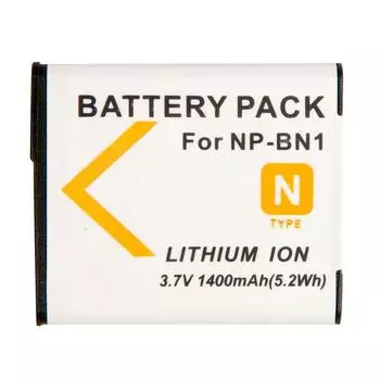 Аккумулятор Noname NP-BN1/NP-BN1/NP-BN/CS-BN1, 1400mAh, 3.7V для Sony Cyber-shot DSC-J, QX, T, TF, TX, WX серии. Sony: DSC-WX1, DSC-TX5, DSC-TX5B, DSC-TX5G, DSC-TX5P, DSC-TX5R, DSC-TX5S, DSC-TX7, DSC-TX7C, DSC-TX7L, DSC-TX7R, DSC-TX7S, DSC-W310, DSC-W310B, DSC-W310P, DSC-W310S, DSC-W320, DSC-W320B, DSC-W320P, DSC-W320S, DSC-W320R, DSC-W330, DSC-W330B, DSC-W330L, DSC-W330R, DSC-W330S, DSC-W350, DSC-W350D, DSC-W350B, DSC-W350L, DSC-W350P, DSC-W350S, DSC-W360, DSC-W360B, DSC-W380, DSC-W380B, DSC-W380G, DSC-W380R, DSC-W380S, DSC-W390, DSC-W390B, DSC-W390S, DSC-T99DC, DSC-T99C, DSC-TX9C, DSC-WX5C, DSC-WX7, DSC-WX9, DES-WX10