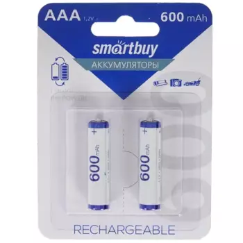 Аккумулятор Smartbuy SBBR-3A02BL600, AAA, 1.2 В 600 мА·ч, 2шт